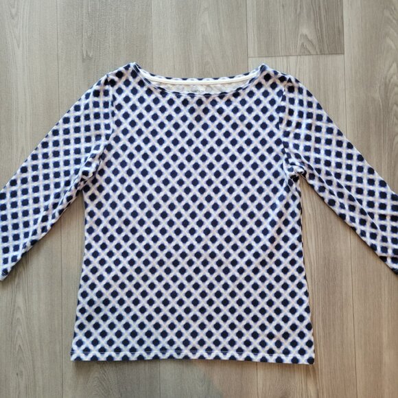 Talbots Geometric Print Long Sleeve Tee M - Picture 2 of 4